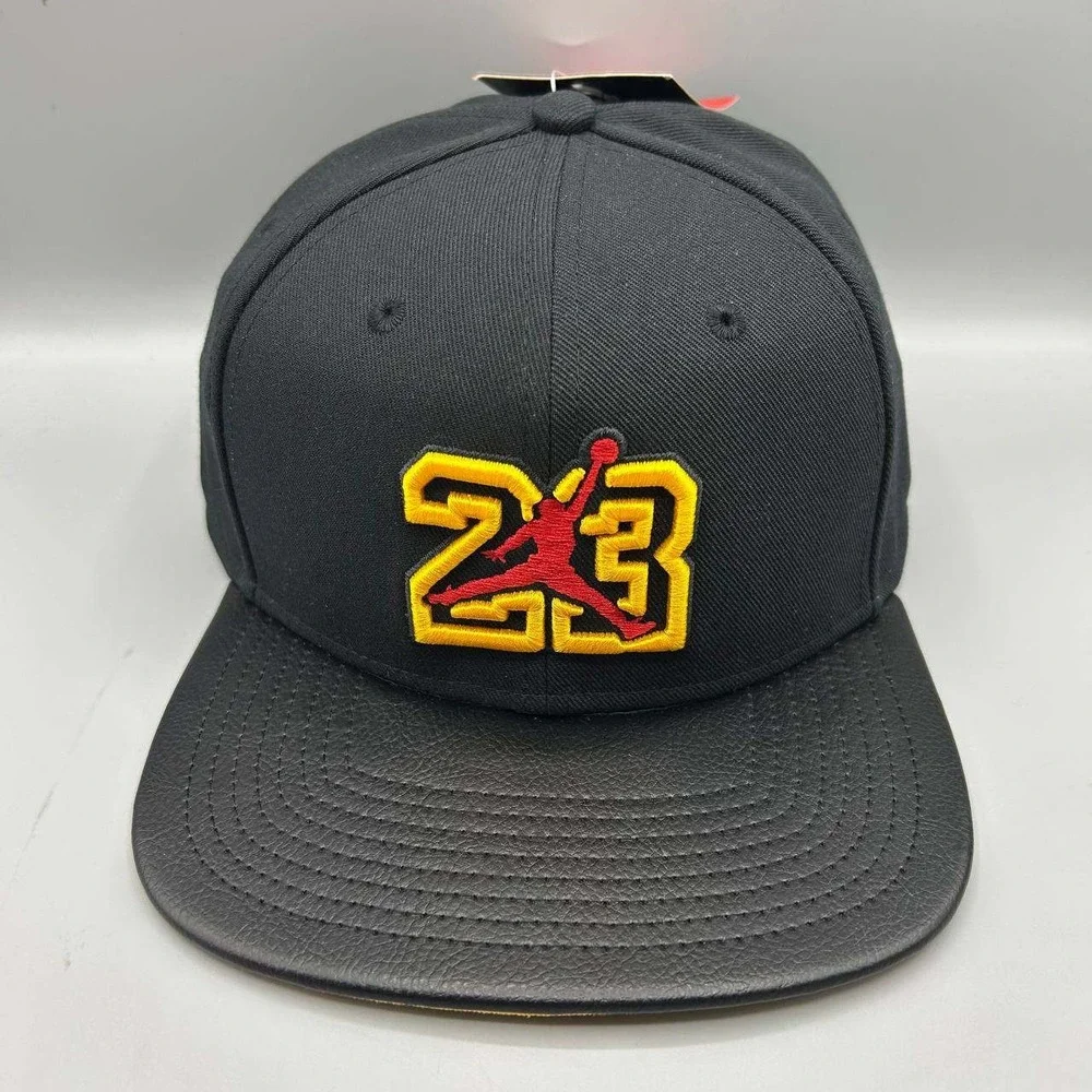 Air Jordan 23 Hat Men Black Yellow Embroidered Jumpman Snap Back Cap New